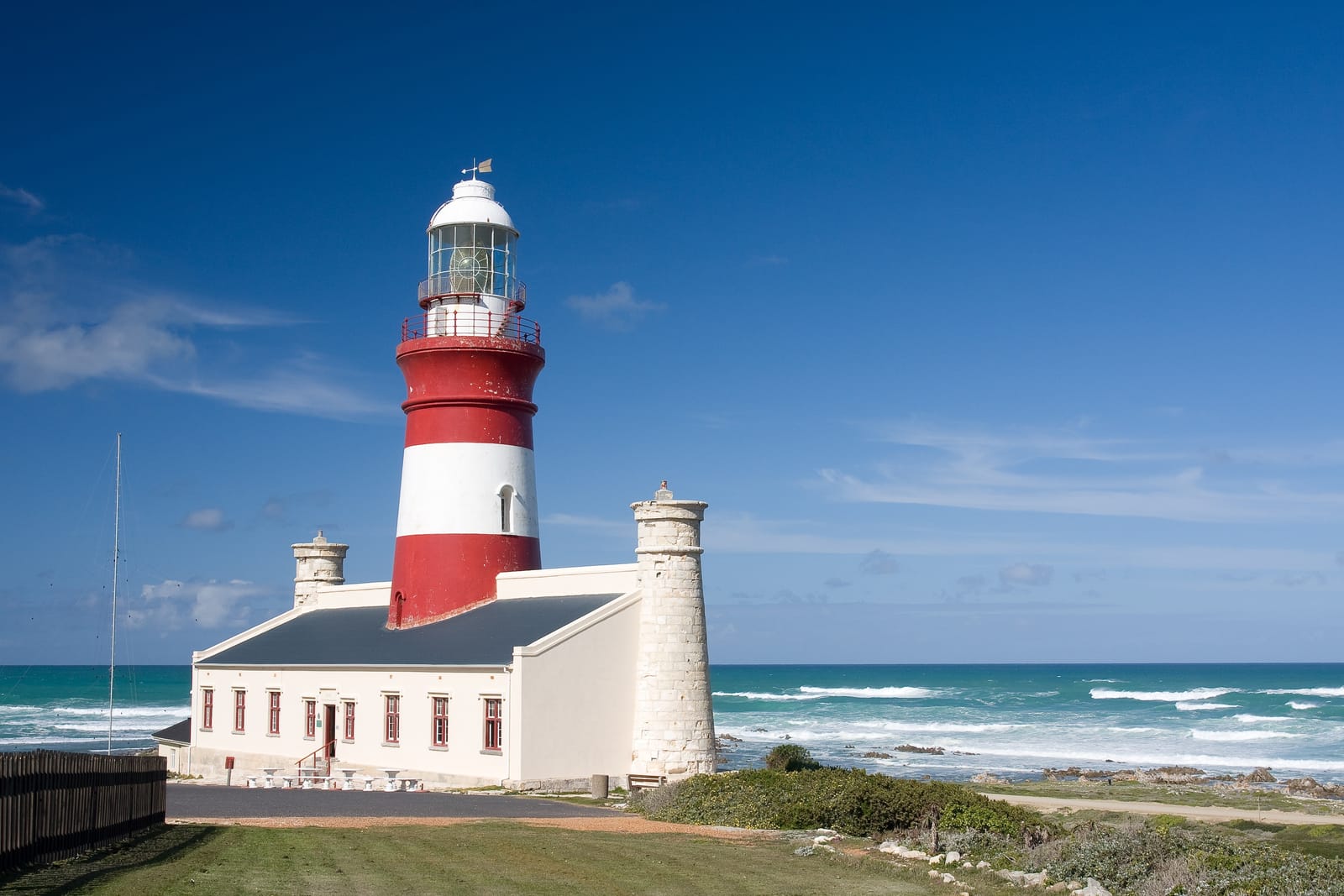 Rot-weißer Leuchtturm von Kap Agulhas